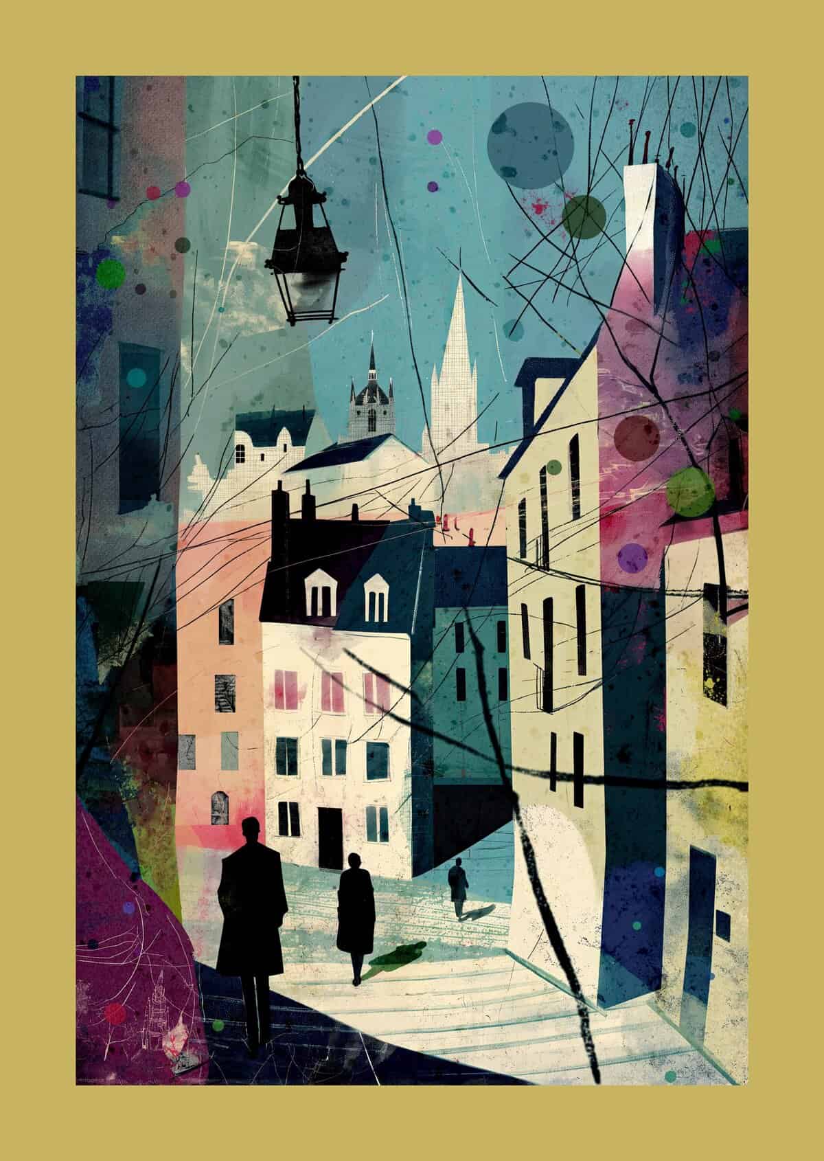 Art Installation Exhibition – illustration i skissstil av Inkycubans