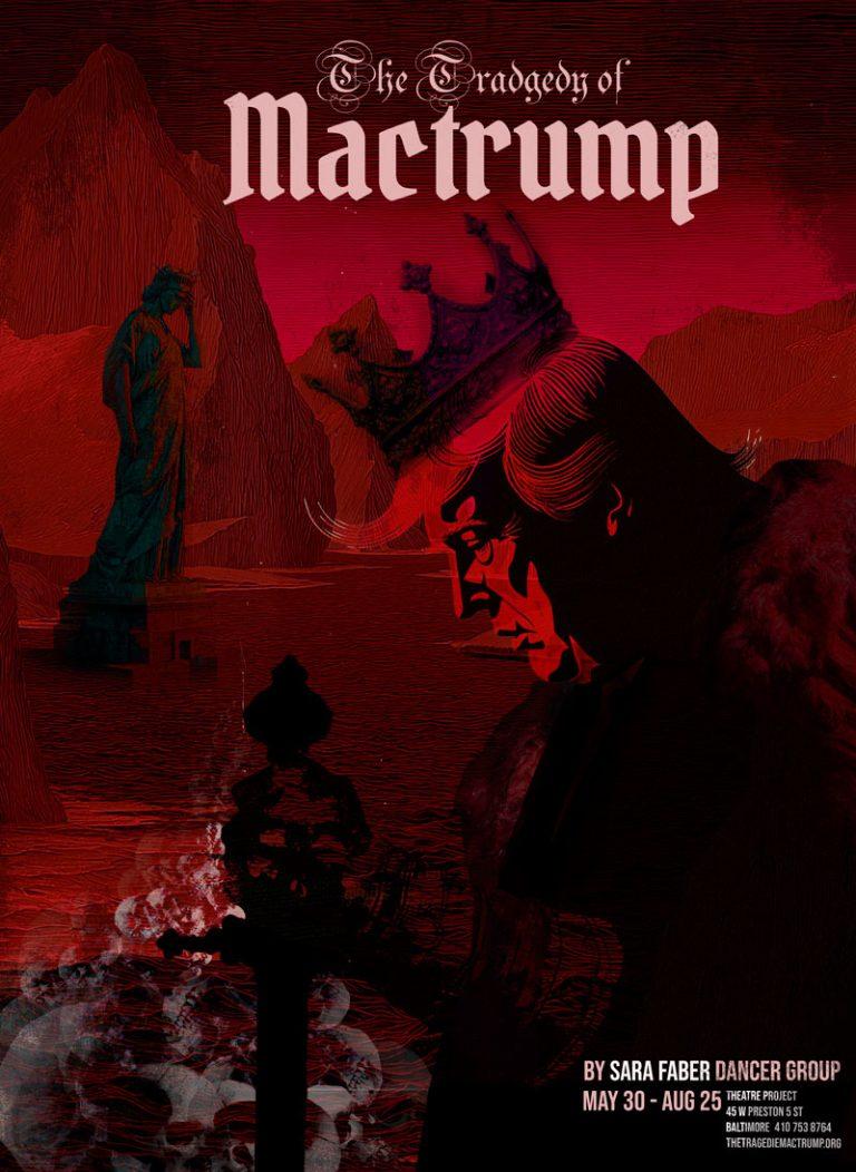 Digital collageillustration – The Tragedy of Mactrump av Inkycubans